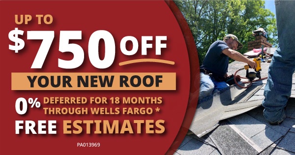 750 off your new roof promo