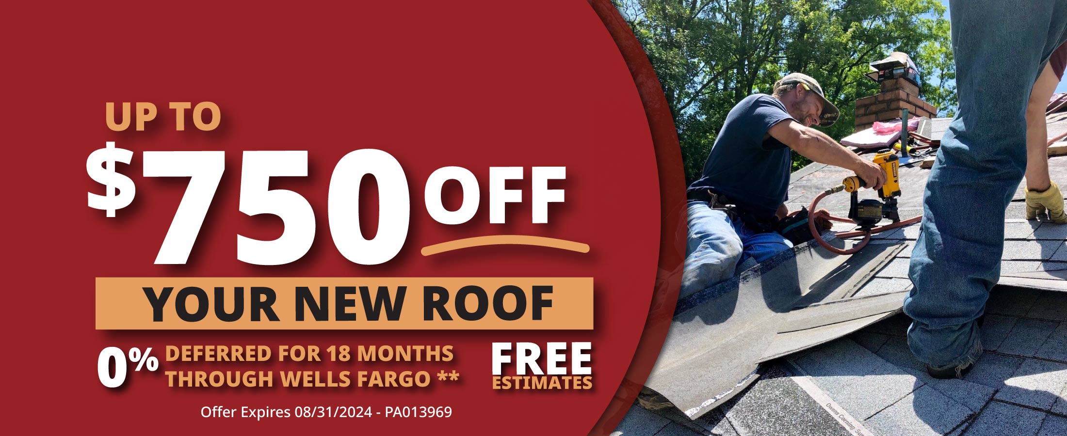 750 off your new roof promo